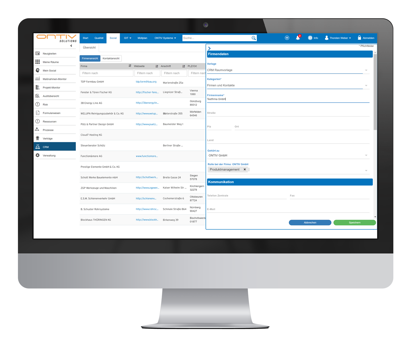 Übersichtliches Kontakt-Management bei ONTIV