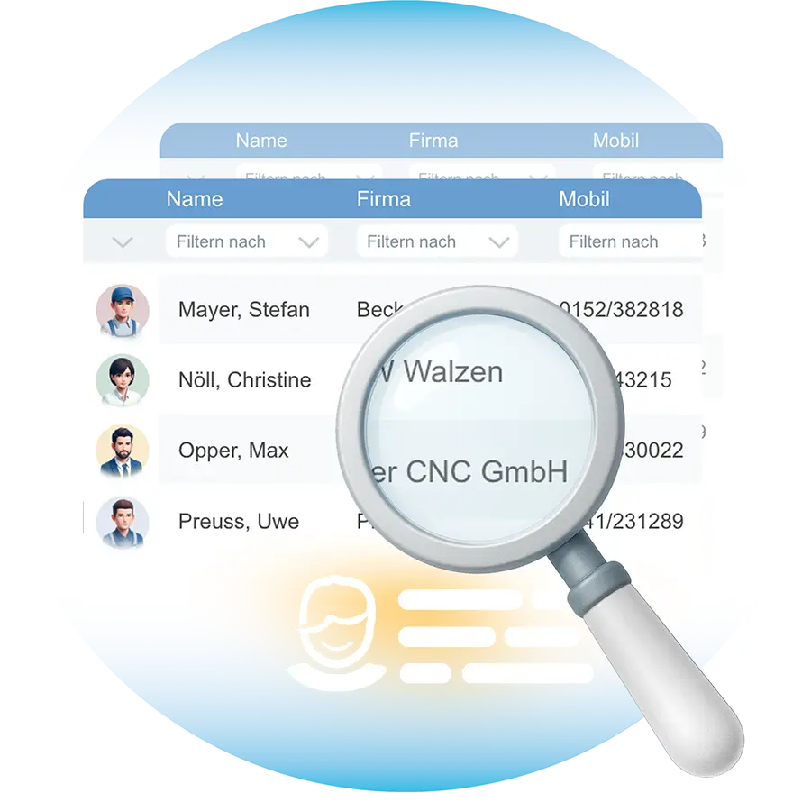 Das CRM von ONTIV. Kontakte und Firmen übersichtlich verwalten