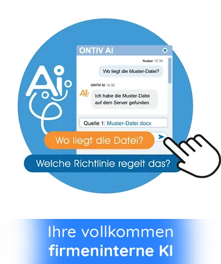 Zum ONTIV AI Chatbot. Wissen binnen Sekunden sichtbar machen