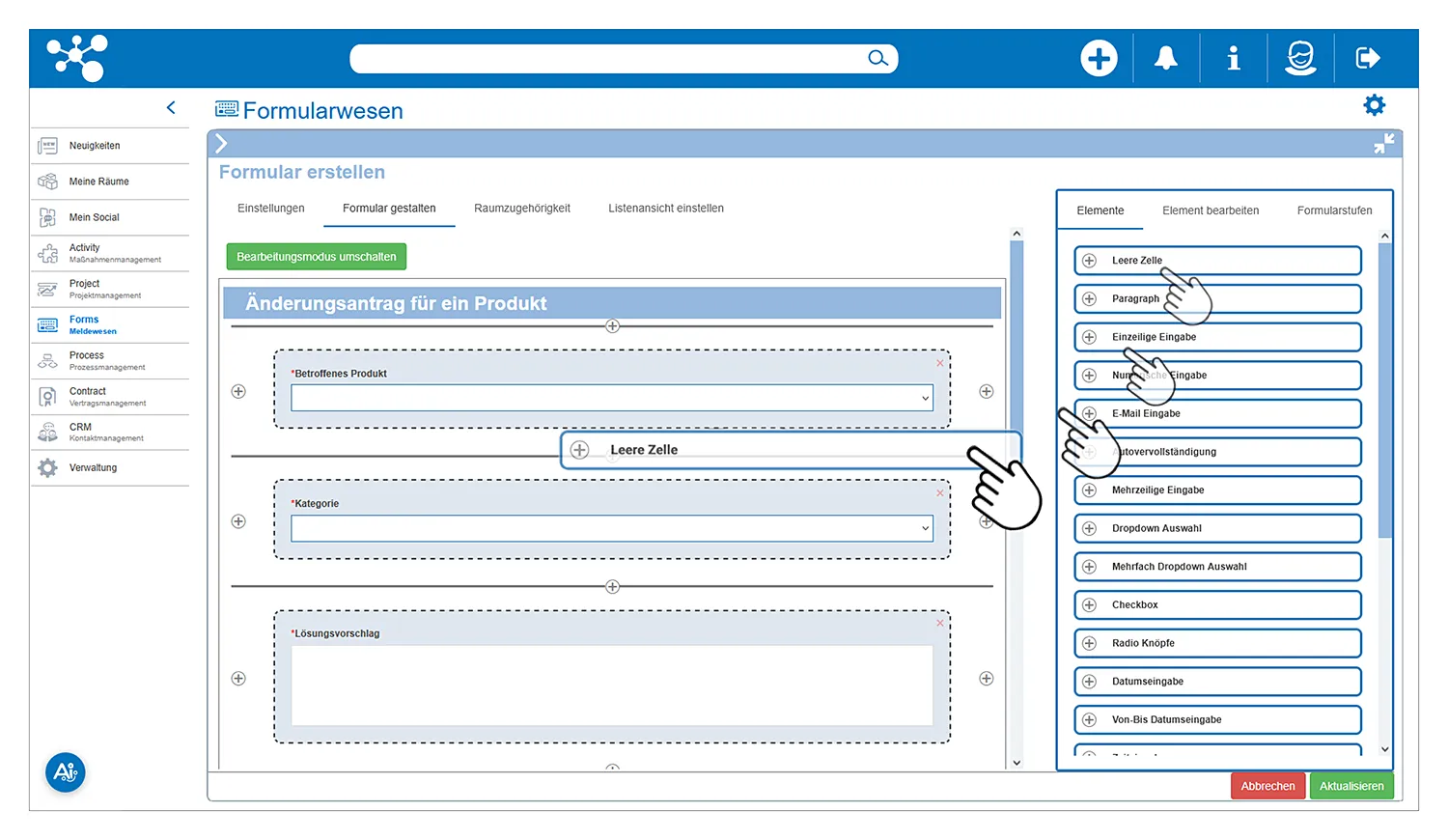 Der intuitive, digitale Formular-Designer von ONTIV
