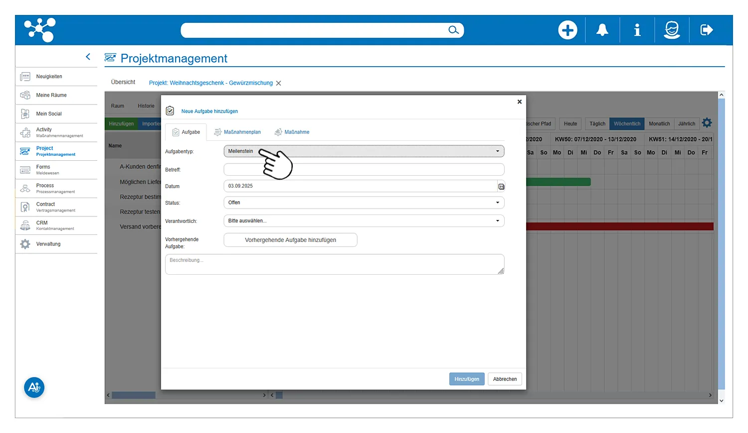 Meilensteine im Projekt-Management des Jugglsuite von ONTIV setzen