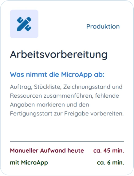 Arbeitsvorbereitung